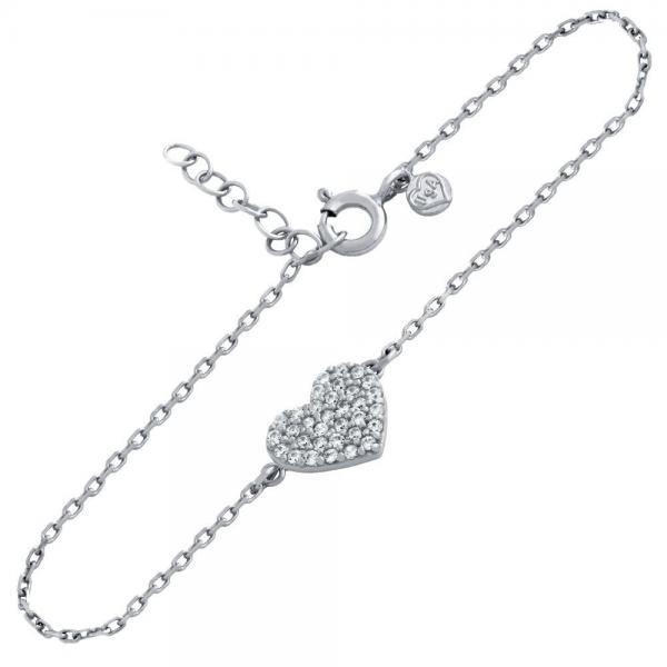 Bratara argint 925 rodiat inimioara cu zirconii - Be in Love [1]
